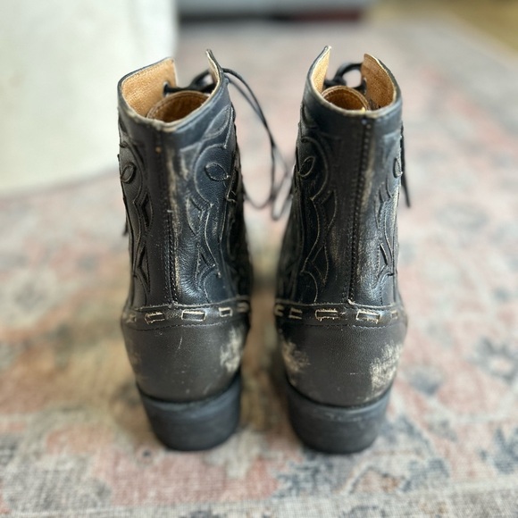 Old Gringo OG Lace-Up Leather Boots Size 7.5 Distressed Black - Picture 6 of 10